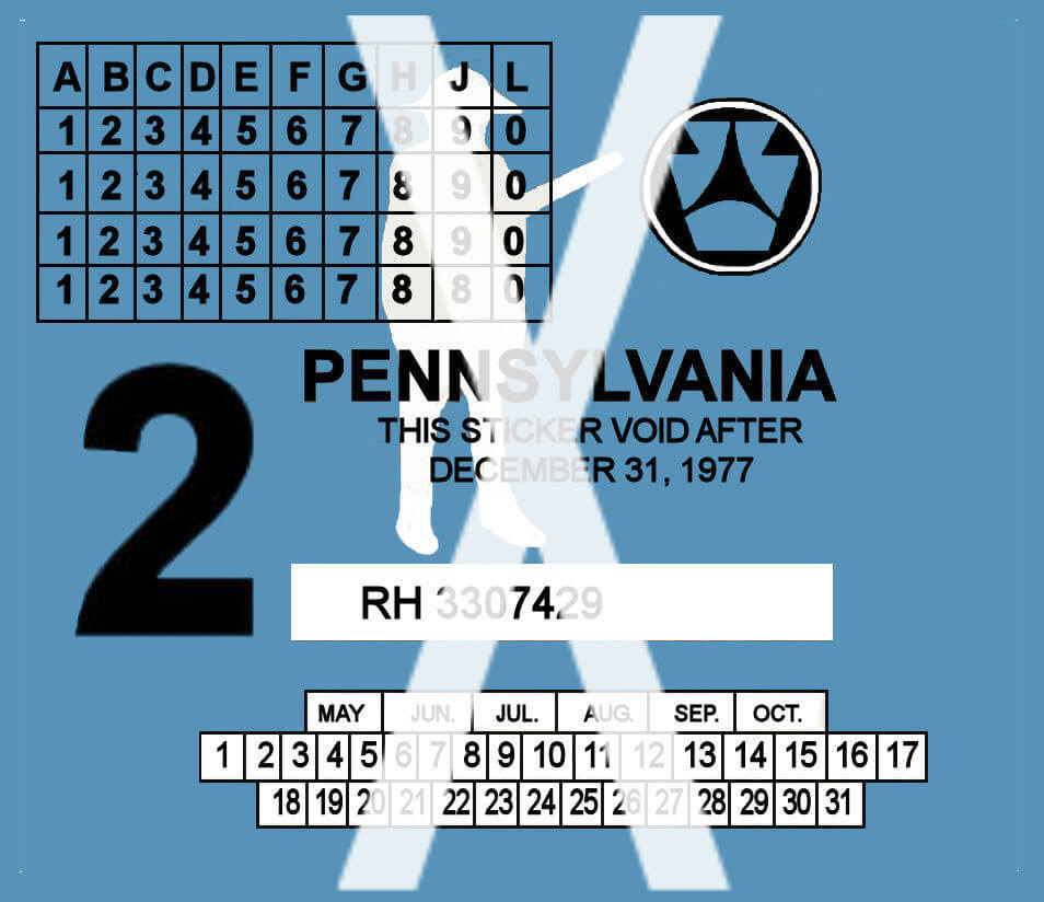 (image for) 1977-2 Pennsylvania INSPECTION Sticker